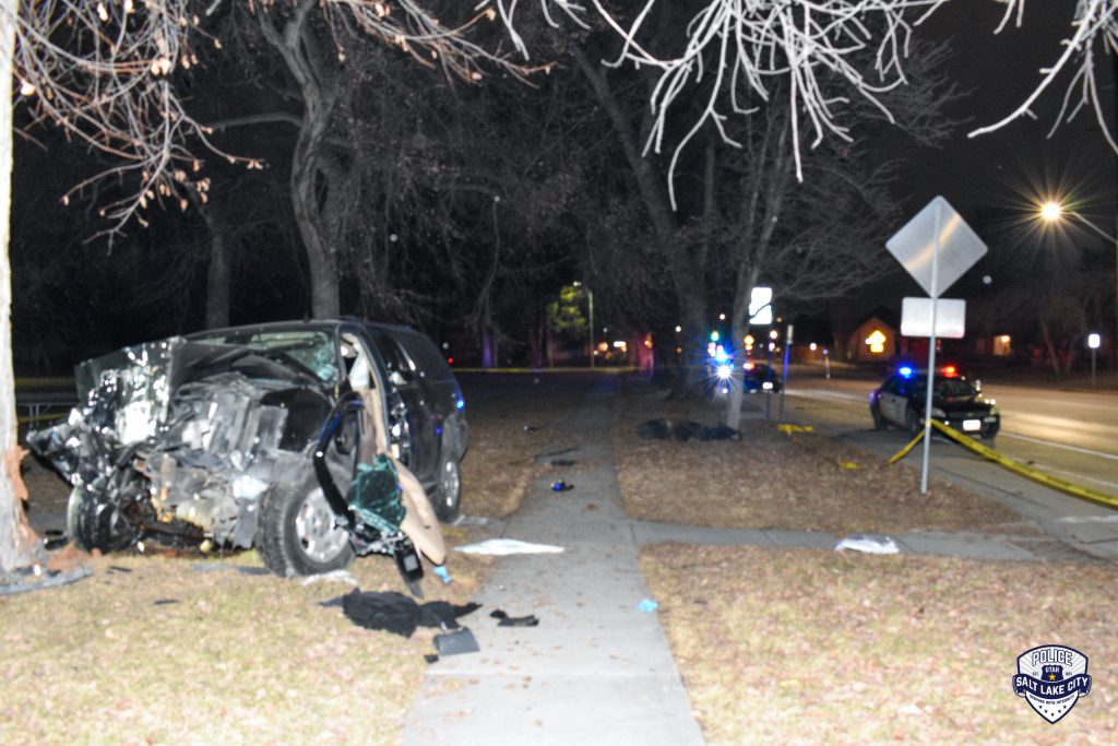 A photo of a crash scene near 980 South 900 West