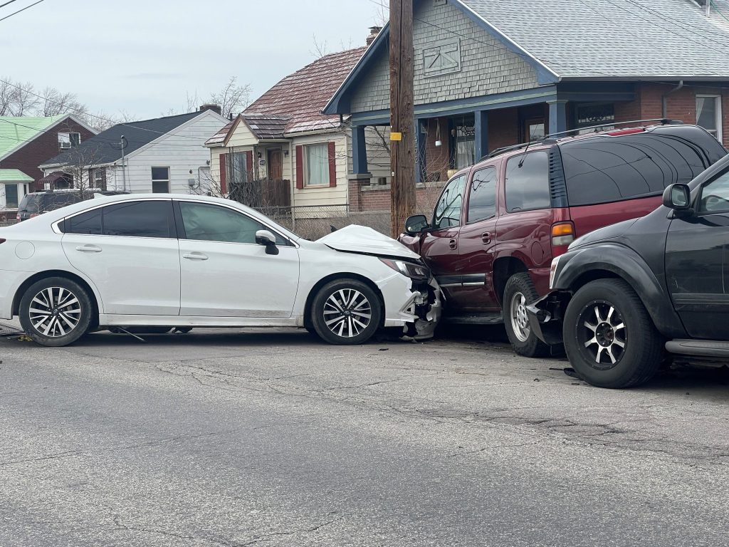 Photo of a car crash.