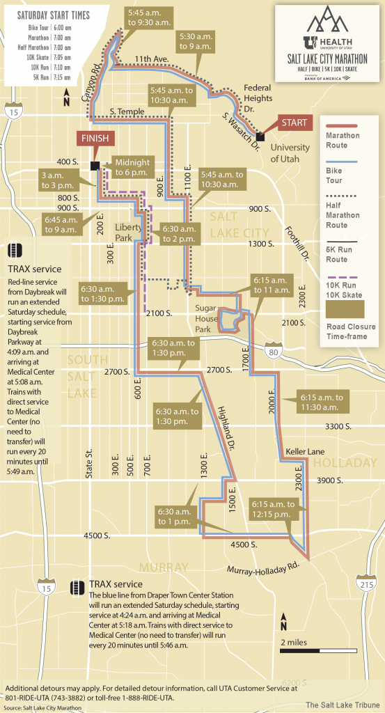 A map showing road closures