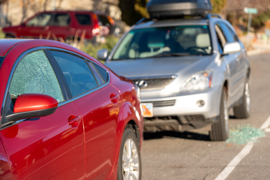 3 - A photo of a car windows shot out by a BB gun in the Capitol Hills neighborhood (SLCPD photo | November 17 2023).