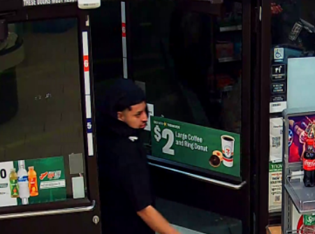 Photo: A man entering a convenience store shown in a photo released by the Salt Lake City Police Department as detectives attempt to identify him (SLCPD photo, February 1, 2024).